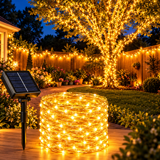 Frostelly 32m Solar Christmas String Lights
