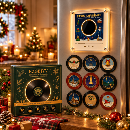 🎄✨ Christmas Magic Mini Vinyl Music Player – 9 Festive Tunes! 🎶🎁